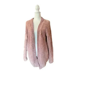 P O L FUZZY SOFT VELVET ELBOWS CARDIGAN SIZE MEDIUM
